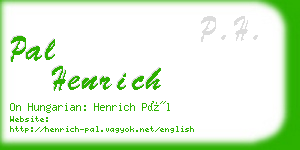 pal henrich business card